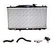 5-Piece Kit Radiator, 2.0L, 4Cyl, Includes (1) Radiator Cap, (2) Radiator Hose, (1) Radiator and (1) Thermostat