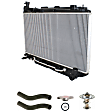6-Piece Kit Radiator, with Radiator Cap, Radiator Hoses (Upper and Lower), Thermostat, and Thermostat Seal, 2.0L/2.4L Engine, Aluminum Core, Plastic Tank