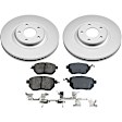 KIT-090821-134 2-Wheel Set Front Brake Disc and Pad Kit, Plain Surface 5 Lugs Ceramic SureStop OE Replacement, Includes (2) Disc and (1) Pad Set