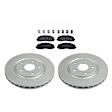 2012 Dodge Grand Caravan - 2-Wheel Set Front Brake Disc and Pad Kit, Geomet Coated, Plain Surface, 5 Lugs, Ceramic, 3.6L 6Cyl, Includes (2) Brake Disc and (1) Brake Pad Set