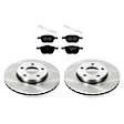2017 Ford C-Max - 2-Wheel Set Front Brake Disc and Pad Kit, Plain Surface, 5 Lugs, Ceramic, Autospecialty By Powerstop
