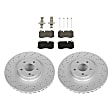 KIT-090821-24 2-Wheel Set Front Brake Disc and Pad Kit, Plain Surface 5 Lugs Organic SureStop OE Replacement, Includes (2) Brake Disc and (1) Brake Pad Set