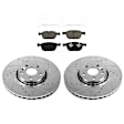 2014 Volvo XC60 - 2-Wheel Set Front Brake Disc and Pad Kit, Cross-drilled and Slotted, 5 Lugs, Semi-metallic, 3.2L 6Cyl, Evolution Drilled & Slotted Series  Includes (2) Disc and (1) Pad Set