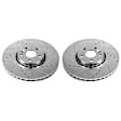 2014 Volvo XC60 - 2-Wheel Set Front Brake Disc and Pad Kit, Cross-drilled and Slotted, 5 Lugs, Semi-metallic, 3.2L 6Cyl, Evolution Drilled & Slotted Series  Includes (2) Disc and (1) Pad Set