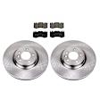 KIT-090821-300 2-Wheel Set Front Brake Disc and Pad Kit, Plain Surface 5 Lugs Organic Autospecialty By Powerstop, Includes (2) Brake Disc and (1) Brake Pad Set
