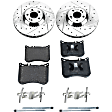 KIT-090821-323 2-Wheel Set Front Brake Disc and Pad Kit, Cross-drilled and Slotted 5 Lugs 370.84 mm Organic Includes (1) Disc and (1) Pad Set