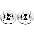 KIT-090821-323 2-Wheel Set Front Brake Disc and Pad Kit, Cross-drilled and Slotted 5 Lugs 370.84 mm Organic Includes (1) Disc and (1) Pad Set