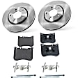 KIT-090821-324 2-Wheel Set Front Brake Disc and Pad Kit, Cross-Drilled 5 Lugs 370.84 mm Organic Brake Disc Autospecialty By Powerstop; Brake Pad Set Pro-Line Series, Includes (2) Brake Disc and (1) Brake Pad Set