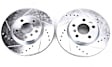 KIT-090821-332 2-Wheel Set Brake Disc and Pad Kit, Cross-drilled and Slotted 5 Lugs Evolution Drilled & Slotted Series, Includes (1) Brake Disc and (1) Brake Pad Set
