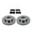 2008 Toyota Tundra - 2-Wheel Set Front Brake Disc and Pad Kit, Natural Finish, Plain Surface, 5 Lugs, Ceramic, 5.7L 8Cyl, Includes (2) Disc and (1) Pad Set