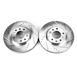 KIT-090821-413 2-Wheel Set Front Brake Disc and Pad Kit, Cross-drilled and Slotted 5 Lugs 295.91 mm Ceramic Evolution Drilled & Slotted Series, Includes (1) Brake Disc and (1) Brake Pad Set