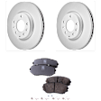 KIT-090821-415 2-Wheel Set Front Brake Disc and Pad Kit, Plain Surface 5 Lugs Ceramic Evolution Geomet Coated High Carbon, Includes (2) Brake Disc and (1) Brake Pad Set