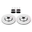 KIT-090821-427 2-Wheel Set Brake Disc and Pad Kit, Plain Surface 5 Lugs Ceramic Evolution Geomet Coated High Carbon, Includes (2) Brake Disc and (1) Brake Pad Set