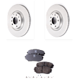 KIT-090821-454 2-Wheel Set Front Brake Disc and Pad Kit, Plain Surface 5 Lugs Ceramic Evolution Geomet Coated High Carbon, Includes (2) Brake Disc and (1) Brake Pad Set