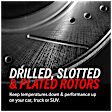 KIT-090821-455 2-Wheel Set Brake Disc and Pad Kit, Cross-drilled and Slotted 5 Lugs 320.04 mm Ceramic Evolution Drilled & Slotted Series, Includes (1) Brake Disc and (1) Brake Pad Set