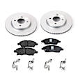 2013 Nissan Versa - 2-Wheel Set Front Brake Disc and Pad Kit, Plain Surface, 4 Lugs, Ceramic, 1.6L 4Cyl, Brake Disc Evolution Geomet Coated High Carbon; Brake Pad Set Pro-Line Series  Includes (2) Disc and (1) Pad Set