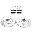 KIT-090821-488 2-Wheel Set Front Brake Disc and Pad Kit,  Evolution Drilled & Slotted Series, Includes (1) Brake Disc and (1) Brake Pad Set