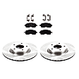 2015 Nissan Altima - 2-Wheel Set Front Brake Disc and Pad Kit, Natural Finish, Plain Surface, 5 Lugs, Ceramic, 3.5L 6Cyl, Includes (2) Disc and (1) Pad Set