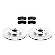 KIT-090821-501 2-Wheel Set Brake Disc and Pad Kit, Plain Surface 5 Lugs Ceramic Autospecialty By Powerstop, Includes (2) Brake Disc and (1) Brake Pad Set