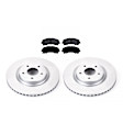 KIT-090821-502 2-Wheel Set Brake Disc and Pad Kit, Plain Surface 5 Lugs Ceramic Evolution Geomet Coated High Carbon, Includes (2) Brake Disc and (1) Brake Pad Set