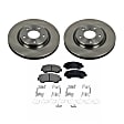 KIT-090821-552 2-Wheel Set Front Brake Disc and Pad Kit, Plain Surface 5 Lugs Ceramic Autospecialty By Powerstop, Includes (2) Brake Disc and (1) Brake Pad Set