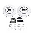 KIT-090821-553 2-Wheel Set Front Brake Disc and Pad Kit, Plain Surface 5 Lugs Ceramic Evolution Geomet Coated High Carbon, Includes (2) Brake Disc and (1) Brake Pad Set