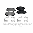 KIT-090821-553 2-Wheel Set Front Brake Disc and Pad Kit, Plain Surface 5 Lugs Ceramic Evolution Geomet Coated High Carbon, Includes (2) Brake Disc and (1) Brake Pad Set