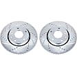 2021 Mazda CX-5 - 4-Piece Kit Front Brake Disc and Pad Kit, Cross-drilled and Slotted, 5 Lugs, 297.18 mm, Organic, 2.5L 4Cyl, Evolution Drilled & Slotted Series  Includes (2) Brake Disc and (1) Brake Pad Set