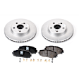 2014 Toyota Prius - 4-Piece Kit Front Brake Disc and Pad Kit, Plain Surface, 5 Lugs, Ceramic, 1.8L 4Cyl, Evolution Geomet Coated High Carbon  Includes (2) Brake Disc and (1) Brake Pad Set