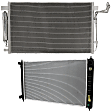 2-Piece Kit Radiator, with A/C Condenser, 2.5L/3.5L Eng., Plastic Tank