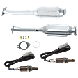 4-Piece Kit Rear, Driver Side and Passenger Side Catalytic Converter, Federal EPA, 46-State Cannot ship to/installed in vehicles purchased in CA/CO/NY/ME, includes Oxygen Sensors