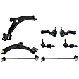 8-Piece Kit Driver and Passenger Side Suspension Kit, Includes (2) Control Arm, (4) Sway Bar Link, and (2) Tie Rod End