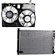 2-Piece Kit Radiator Fan Assembly, with Coolant Tank, without Control Module, includes Radiator