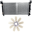 2-Piece Kit Radiator, 5.3L/6.0L Engine, includes Fan Blade