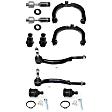 10-Piece Kit Front, Driver and Passenger Side, Upper Control Arm Kit, Includes (4) Ball Joint, (2) Control Arm, and (4) Tie Rod End