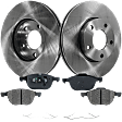 2-Wheel Set Front Brake Disc and Pad Kit, Plain Surface 5 Lugs 277.88 mm Ceramic Pro-Line Series, Includes (2) Brake Disc and (1) Brake Pad Set