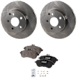 2-Wheel Set Front Brake Disc and Pad Kit, Plain Surface 5 Lugs 294.89 mm Organic Pro-Line Series, Includes (2) Disc and (1) Pad Set