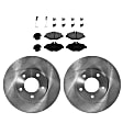 2-Wheel Set Front Brake Disc and Pad Kit, Plain Surface 5 Lugs 294.89 mm Organic Pro-Line Series, Includes (2) Brake Disc and (1) Brake Pad Set