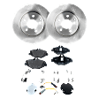 2-Wheel Set Front Brake Disc and Pad Kit, Plain Surface 5 Lugs 294.89 mm Organic Pro-Line Series, Includes (2) Brake Disc and (1) Brake Pad Set