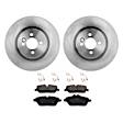 2-Wheel Set Front Brake Disc and Pad Kit, Plain Surface 4 Lugs 293.88 mm Organic Pro-Line Series, Includes (2) Brake Disc and (1) Brake Pad Set