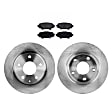 2-Wheel Set Rear Brake Disc and Pad Kit, Plain Surface 5 Lugs 265 mm Organic Pro-Line Series, Includes (1) Brake Pad Set and (2) Brake Disc