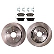 2-Wheel Set Rear Brake Disc and Pad Kit, Plain Surface 5 Lugs 325 mm Ceramic Pro-Line Series, Includes (2) Brake Disc and (1) Brake Pad Set