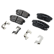 2-Wheel Set Rear Brake Disc and Pad Kit, Plain Surface 5 Lugs 300.99 mm Ceramic Pro-Line Series, Includes (2) Brake Disc and (1) Brake Pad Set