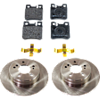 Rear Brake Disc and Pad Kit Plain Surface, 5 Lugs, Cast Iron, Organic Pad Material, Pro-Line Series