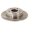 Rear Brake Disc and Pad Kit Plain Surface, 5 Lugs, Cast Iron, Organic Pad Material, Pro-Line Series
