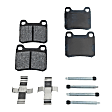 2-Wheel Set Rear Brake Disc and Pad Kit, Plain Surface 5 Lugs 258 mm Organic Pro-Line Series, Includes (2) Brake Disc and (1) Brake Pad Set