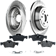 2-Wheel Set Rear Brake Disc and Pad Kit, Plain Surface 5 Lugs 329.95 mm Organic Pro-Line Series, Includes (1) Brake Pad Set and (2) Brake Disc