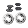 2-Wheel Set Rear Brake Disc and Pad Kit, Plain Surface 5 Lugs 279.65 mm Organic Pro-Line Series, Includes (2) Brake Disc and (1) Brake Pad Set
