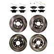 4-Wheel Set Front and Rear Brake Disc and Pad Kit, Plain Surface 5 Lugs Front-299.97 mm/Rear-302.01 mm Front-Ceramic/Rear-Organic Pro-Line Series, Includes (4) Disc and (2) Pad Set