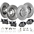 4-Wheel Set Front and Rear Brake Disc and Pad Kit, Plain Surface, 4 Lugs, Cast Iron , Pro-Line Series